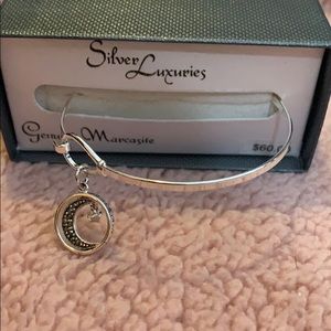 Silver moon bracelet